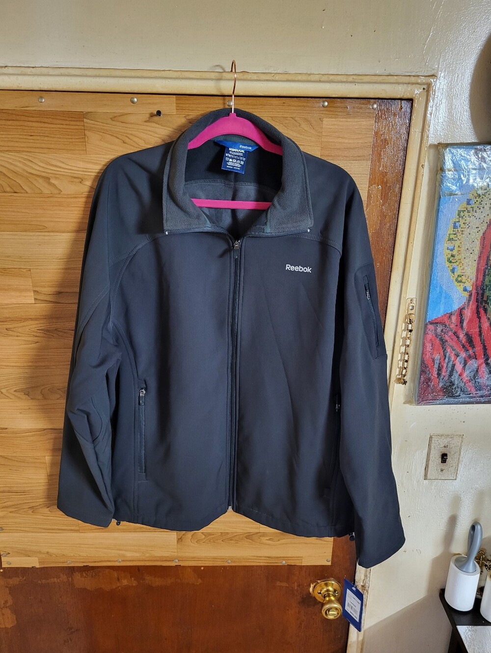 New With Tags Reebok Men's Full Zip Jacket Black Size L Large